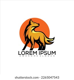 wolf logo mascot design colorful