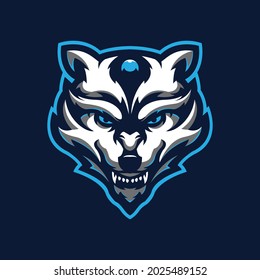 Wolf logo mascot design vector with modern illustration concept style. Wolf head illustration for esport 