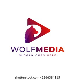 wolf logo media company colorful