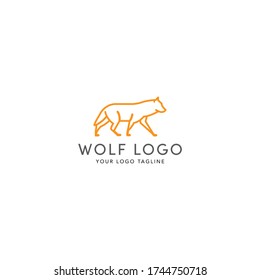 logotipo de lobo, concepto minimalis, animal de contorno, zorro, icono