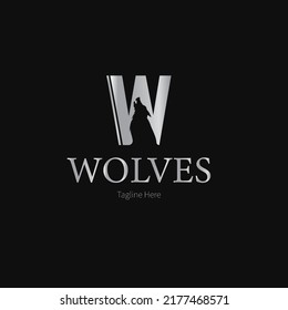 Wolf logo modern design in black background