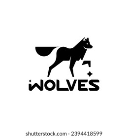 Wolf logo modern icon vector illustration design simple