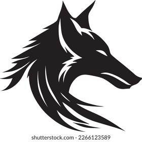 Wolf Logo Monochrome Design Style
