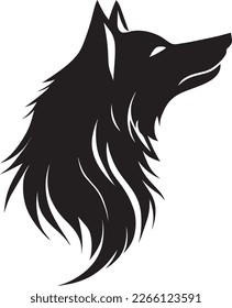 Wolf Logo Monochrome Design Style
