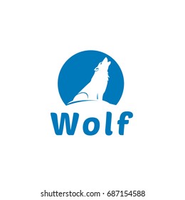 wolf logo at the moon