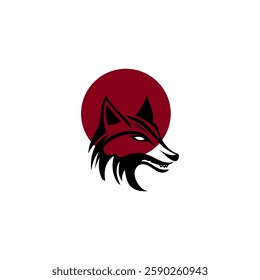 
wolf logo with red circle