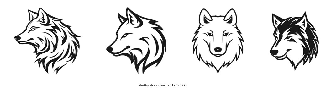 Wolf logo set - Premium design collection - Vector Illustration.