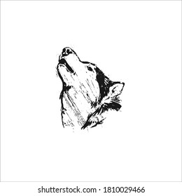 wolf logo silhouette design icon vector