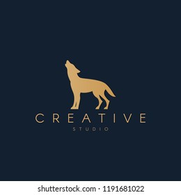 Wolf logo. Wolf silhouette. Trendy animal logo design. 
