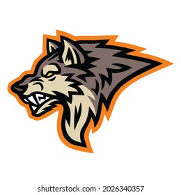 Ilustración vectorial de plantilla de diseño de mascota con logotipo Wolf