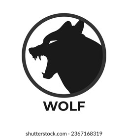 Wolf Logo Stock Vector, silhouette