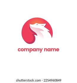 wolf logo symbol abstract white