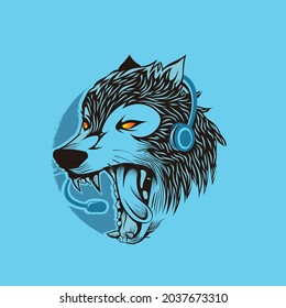 wolf logo and symbol for logo E sport	