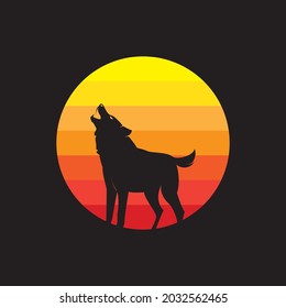 wolf logo symbol icon vector