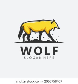 Wolf logo template design vector