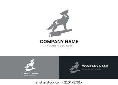 Wolf logo template design. Wolf vector icon design