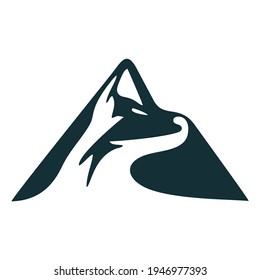 Wolf Logo Template 
Wolf Silhouette with Mountain Vector Template