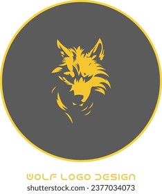 Wolf logo template. Vector
The front view of the symmetrical wolf looks dangerous. Vector icon