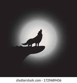 Wolf logo template vector icon design