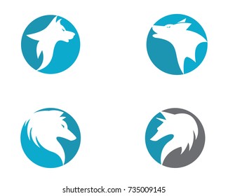 Wolf Logo Template vector icon illustration design