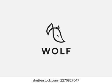 Wolf logo with the title 'wolf ' minimalist and beautiful symbol