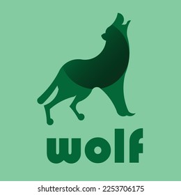 wolf logo vector art illustration