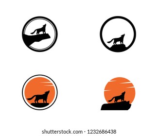 Wolf Logo vector icon illustration design
