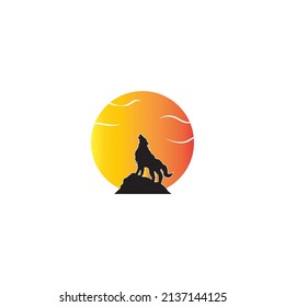 Wolf Logo vector icon illustration design