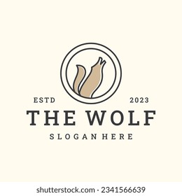 Ilustración de icono del logotipo Wolf Icono Hipster vintage retro