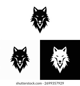 Ilustración de icono de Vector de logotipo de lobo
