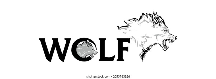 Wolf logo vector illustration, Design element for logo, poster, card, banner, emblem, t shirt. Vector illustration