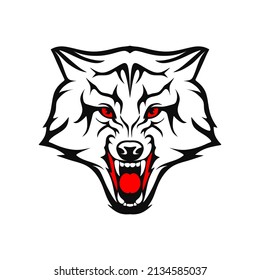 Wolf logo vector illustration. Wolf emblem. Angry wolf logo on white background