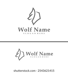 Wolf logo vector illustration. Wolf Head logo design concept template