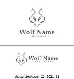 Wolf logo vector illustration. Wolf Head logo design concept template