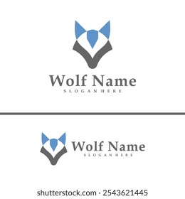 Wolf logo vector illustration. Wolf Head logo design concept template