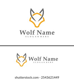 Wolf logo vector illustration. Wolf Head logo design concept template