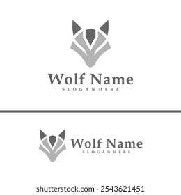 Wolf logo vector illustration. Wolf Head logo design concept template