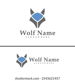 Wolf logo vector illustration. Wolf Head logo design concept template