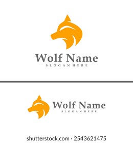 Wolf logo vector illustration. Wolf Head logo design concept template