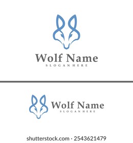 Wolf logo vector illustration. Wolf Head logo design concept template