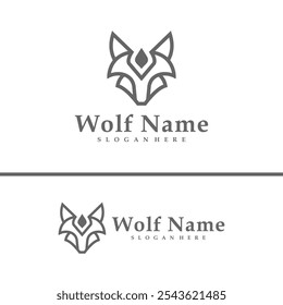 Wolf logo vector illustration. Wolf Head logo design concept template