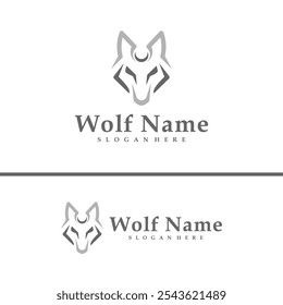 Wolf logo vector illustration. Wolf Head logo design concept template