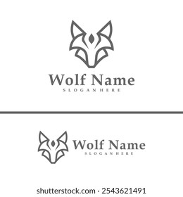 Wolf logo vector illustration. Wolf Head logo design concept template