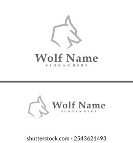 Wolf logo vector illustration. Wolf Head logo design concept template