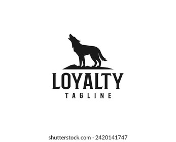 wolf logo vector illustration. wolf silhouette logo template