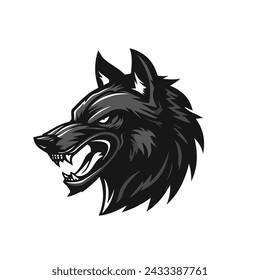 Wolf logo, vector illustration. Silhouette of wolf’s head