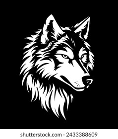 Wolf logo, vector illustration. Silhouette of wolf’s head