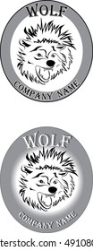 wolf, logo, vector image, inscription