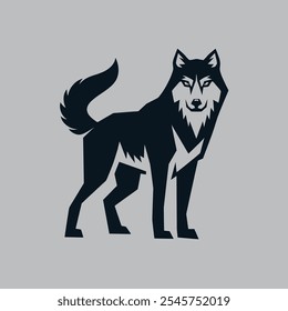 wolf logo vector with modern and clean silhouette style new
