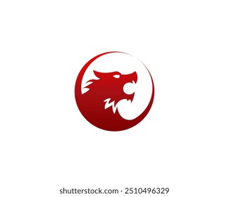 Plantilla de diseños de silouete de Vector con logo de lobo